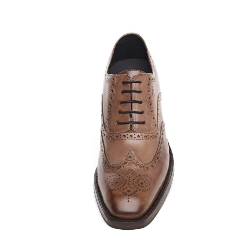 medium brown brogue classic dress shoes 2